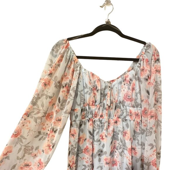 NWT NEXT UP Floral Long Sleeve Babydoll Minidress, size 5/6 - Picture 5 of 8